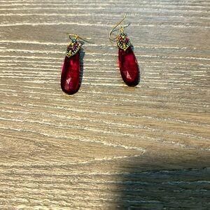 Super Cute Calypso St Barths Drop Earrings in Fuschia with decorative beading